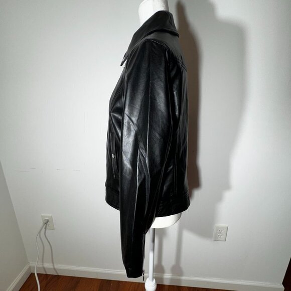NWOT Vince Camuto Black Faux Leather Jacket - Size Medium - Picture 8 of 14
